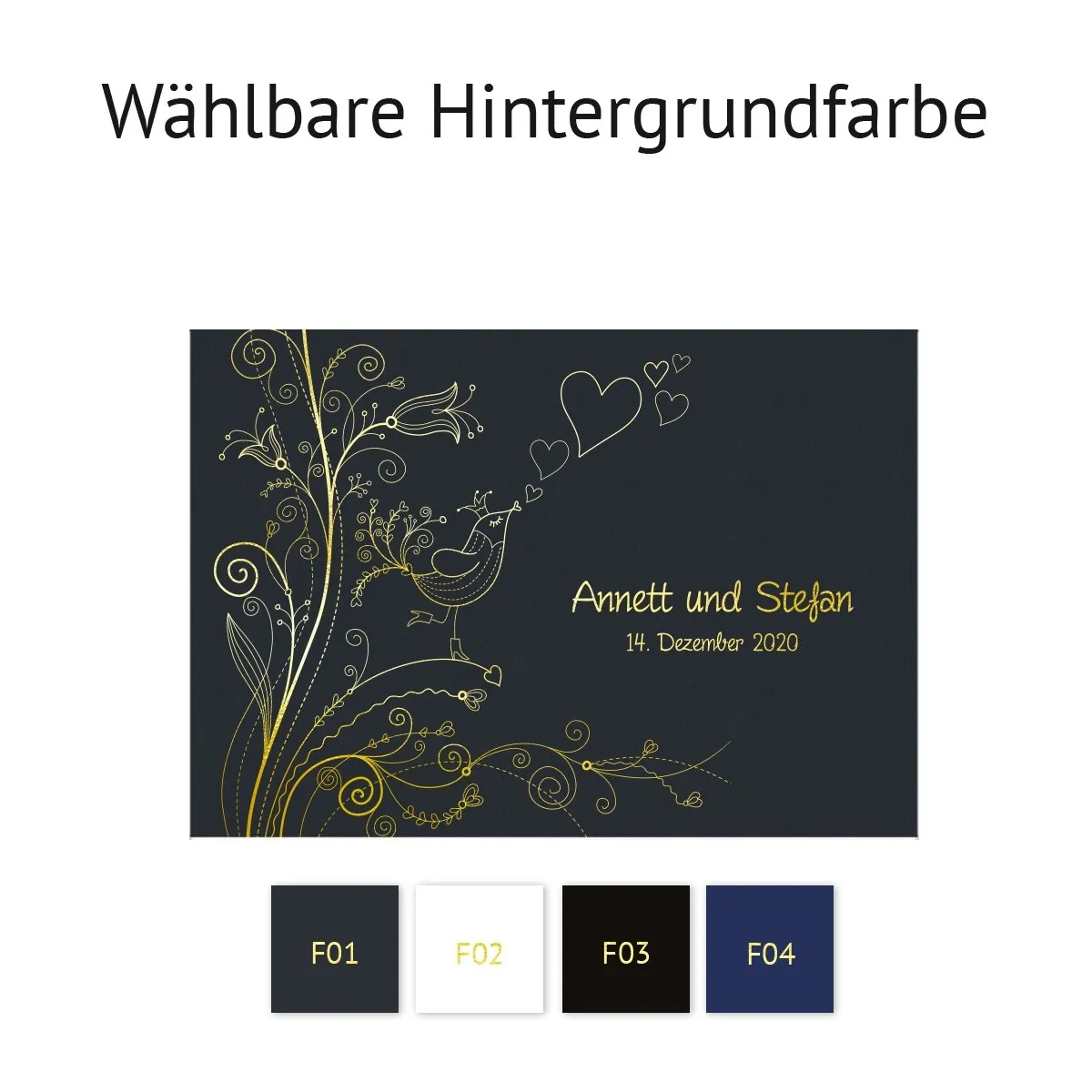 Personalisiertes Kunstdruck Poster mit Heißfolienprägung - Liebesbaum