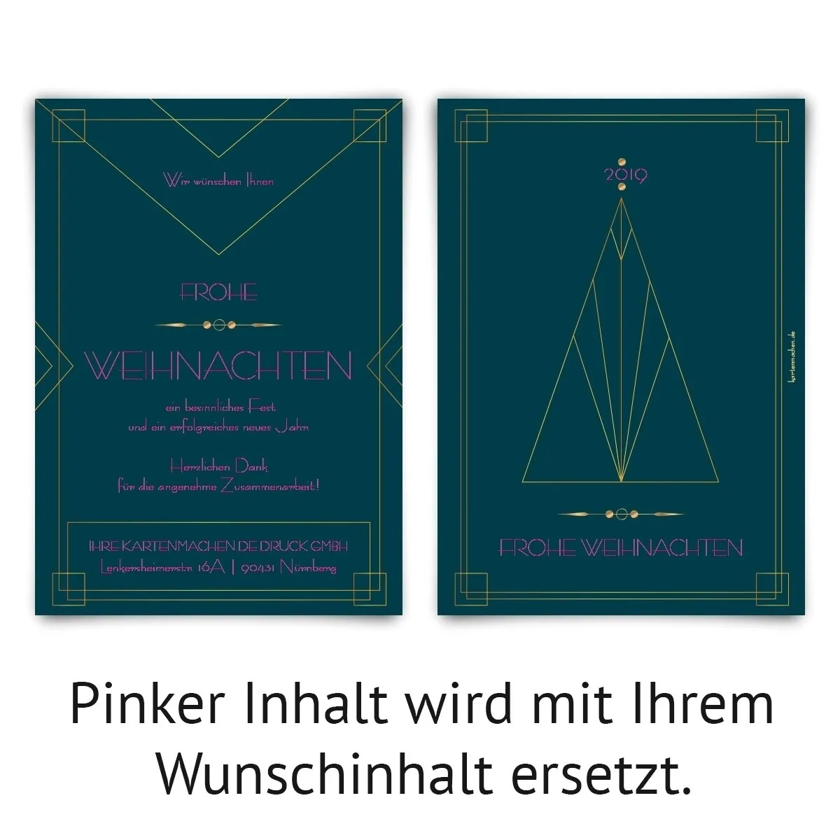 Firmen Weihnachtskarten - Art Deco Baum