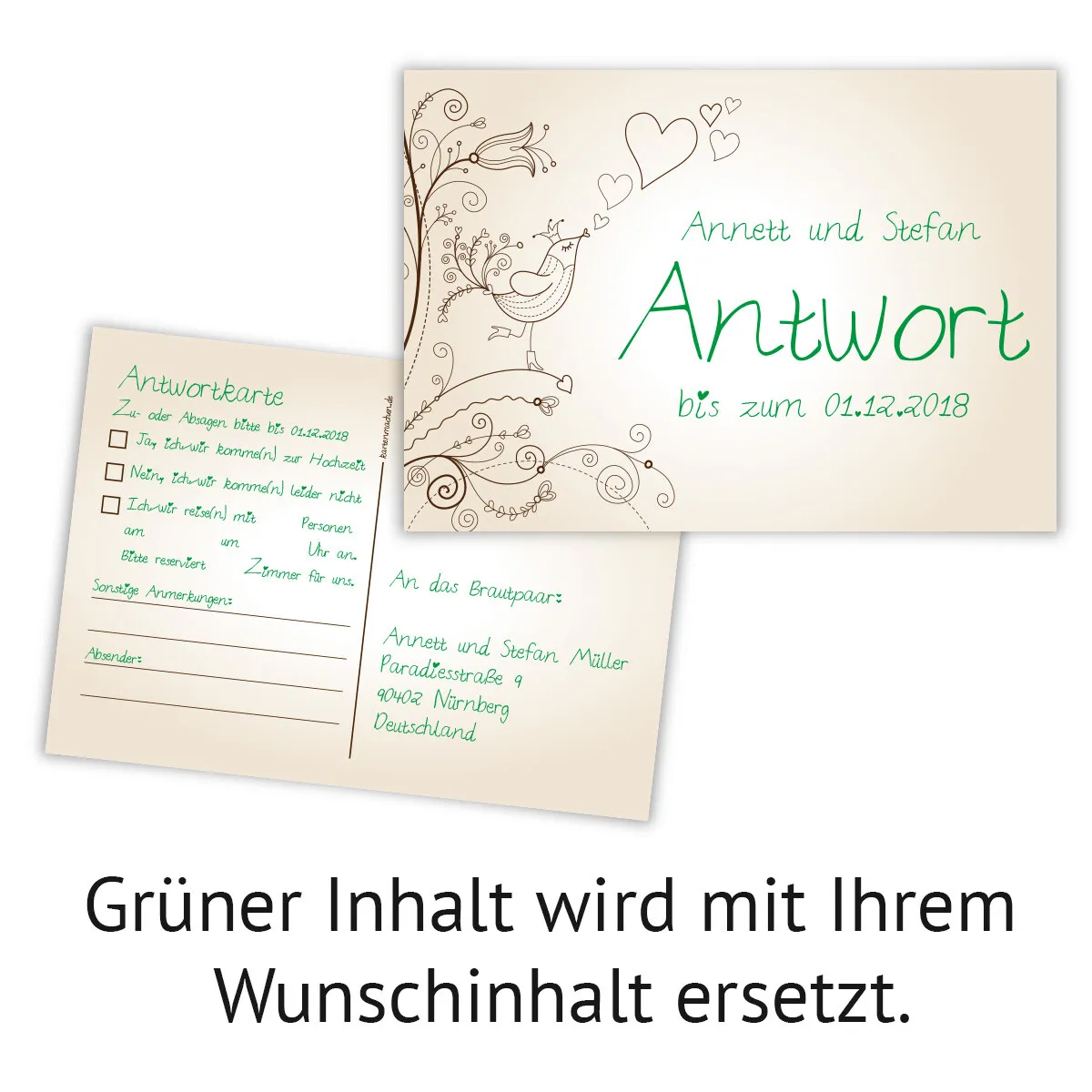 Antwortkarten Hochzeit - Liebesbaum