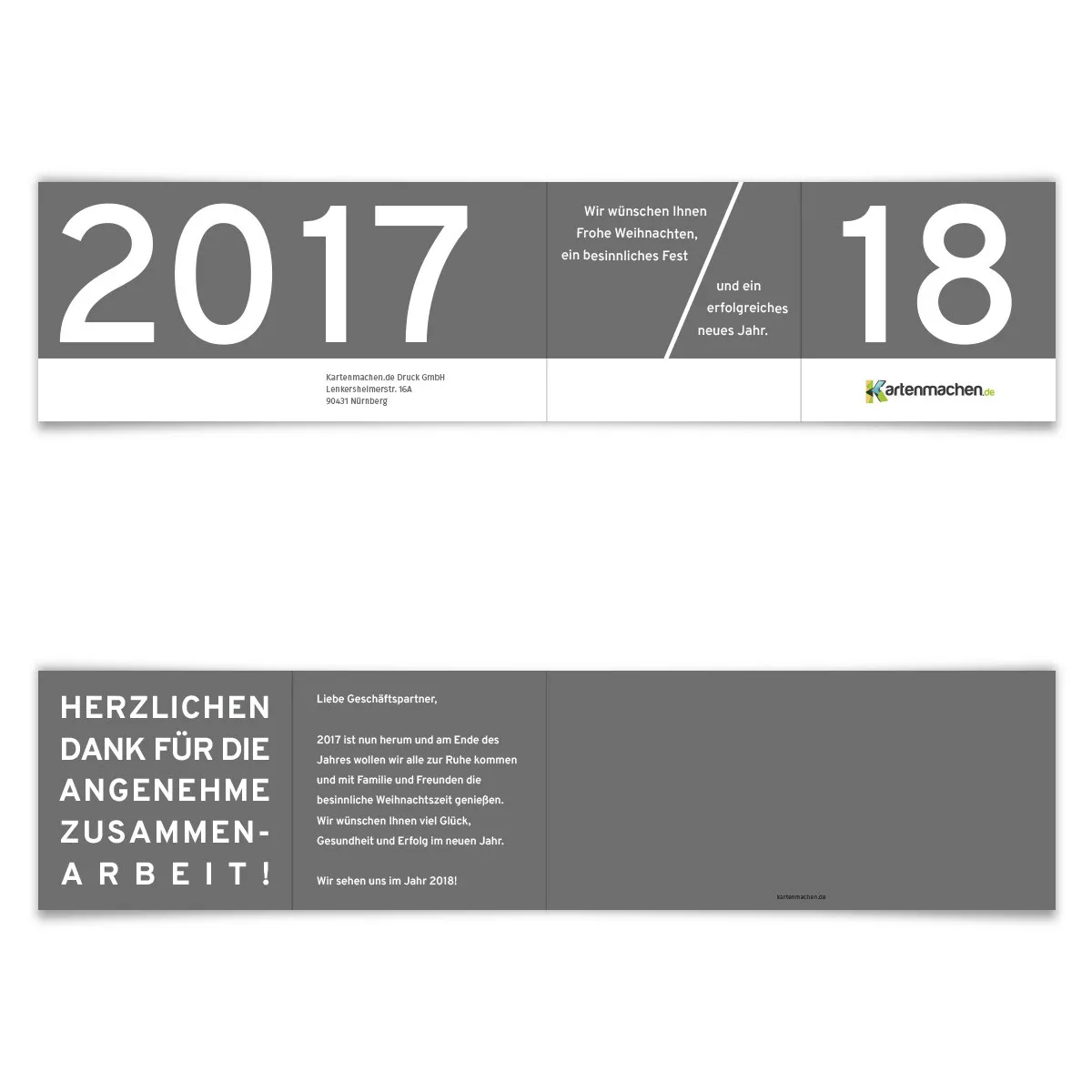 Firmen Weihnachtskarten - Jahreswechsel im Zickzackfalz