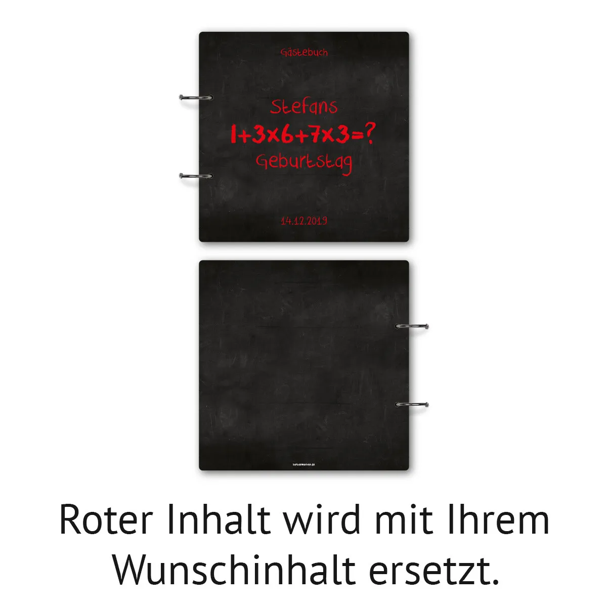 Personalisiertes Geburtstag Gästebuch 40 Jahre - Rechenaufgabe