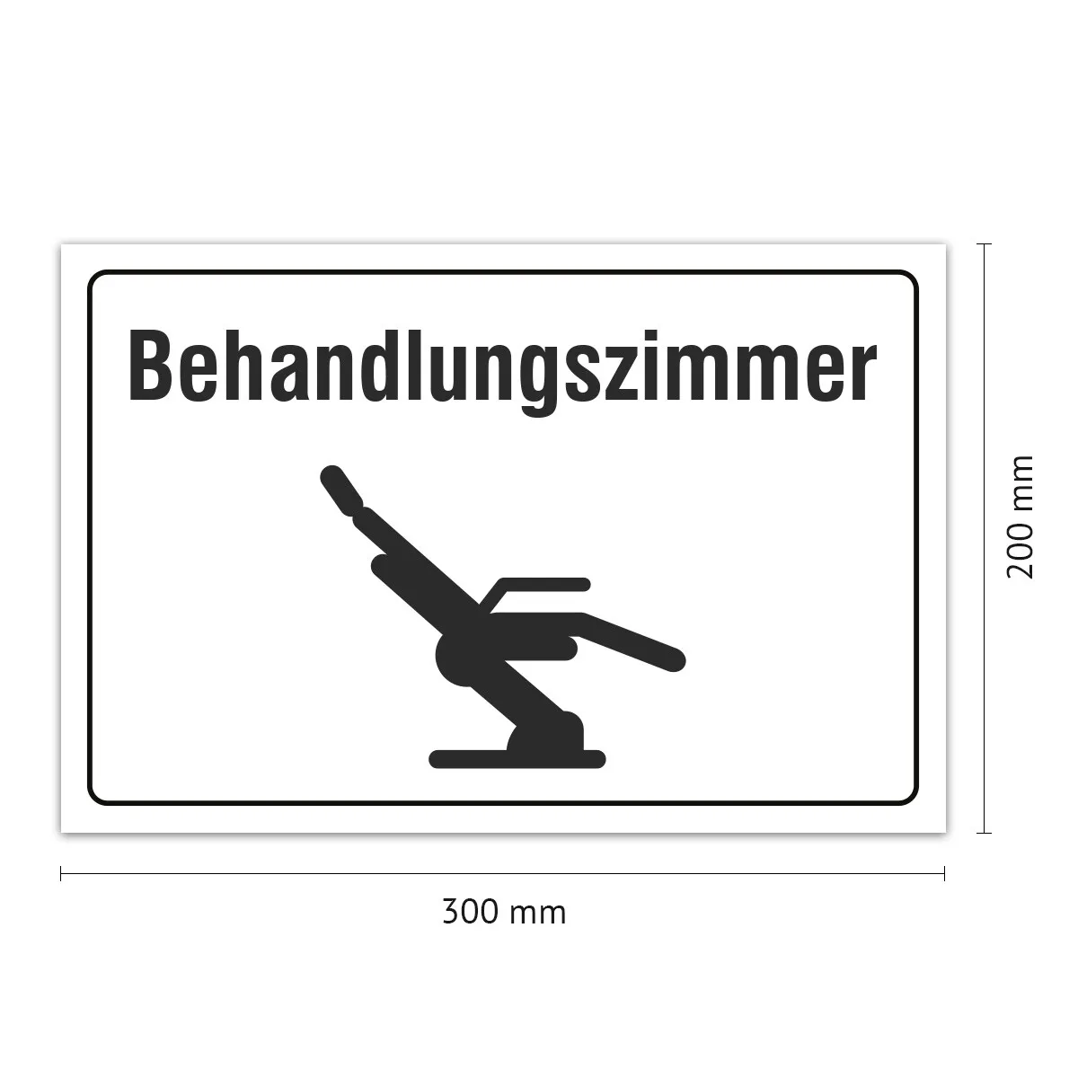 Aluverbund Schild - Behandlungszimmer