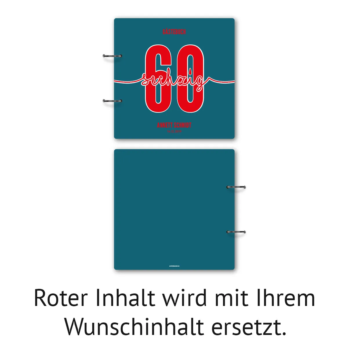 Personalisiertes Geburtstag Gästebuch 60 Jahre - Foto Zeitstrahl