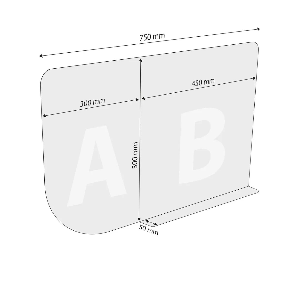 Spuckschutz als Tischtrenner aus Acrylglas (Größe wählbar)