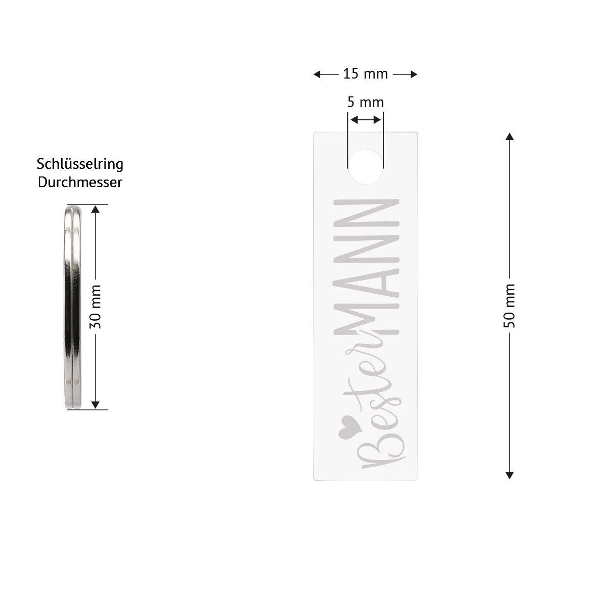 Acrylglas Stick Schlüsselanhänger - Bester Mann