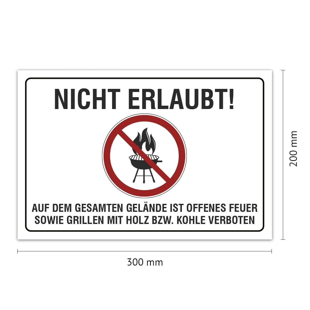 Aluverbund Schild - Grillen verboten