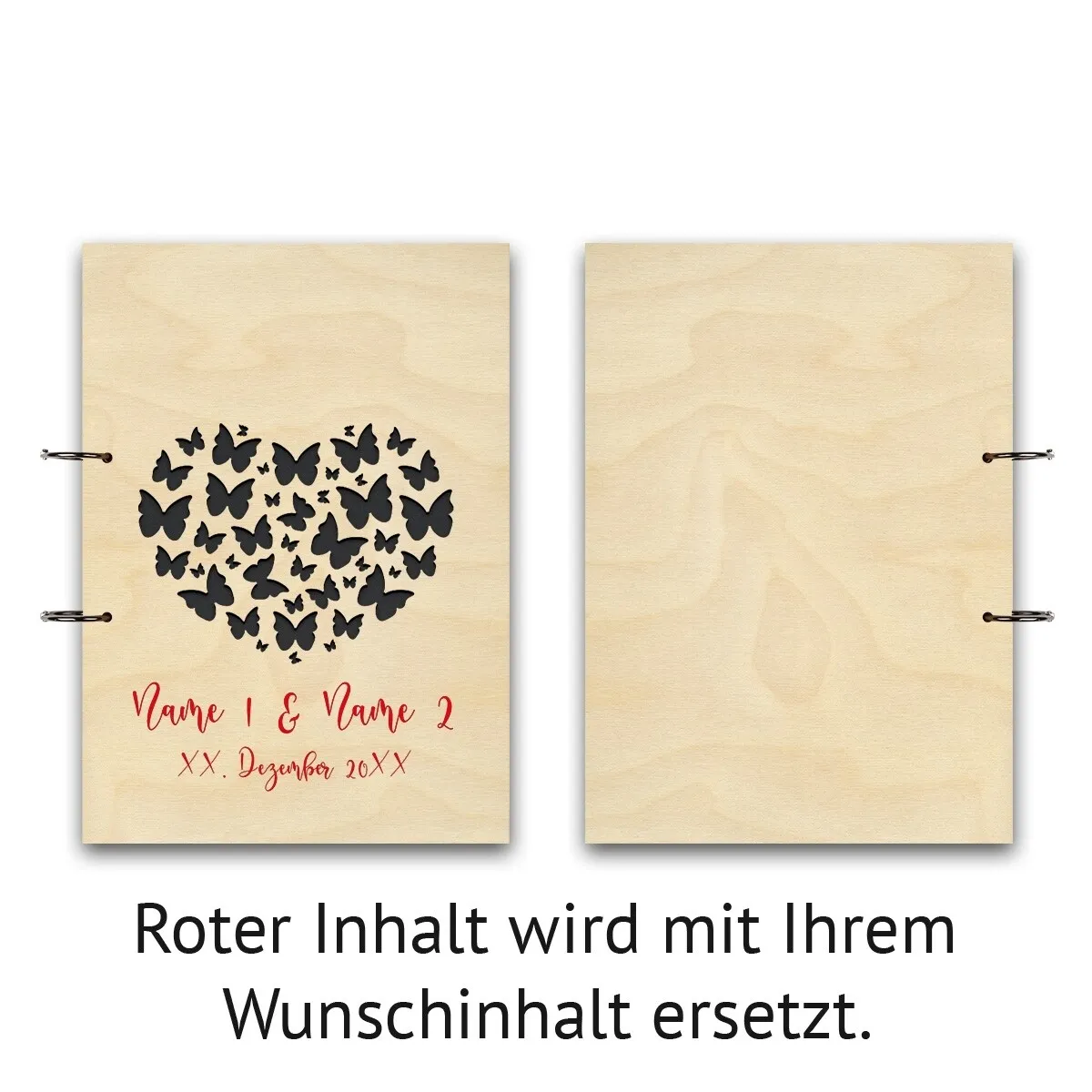 Personalisiertes Hochzeit Fotoalbum A4 - Schmetterling