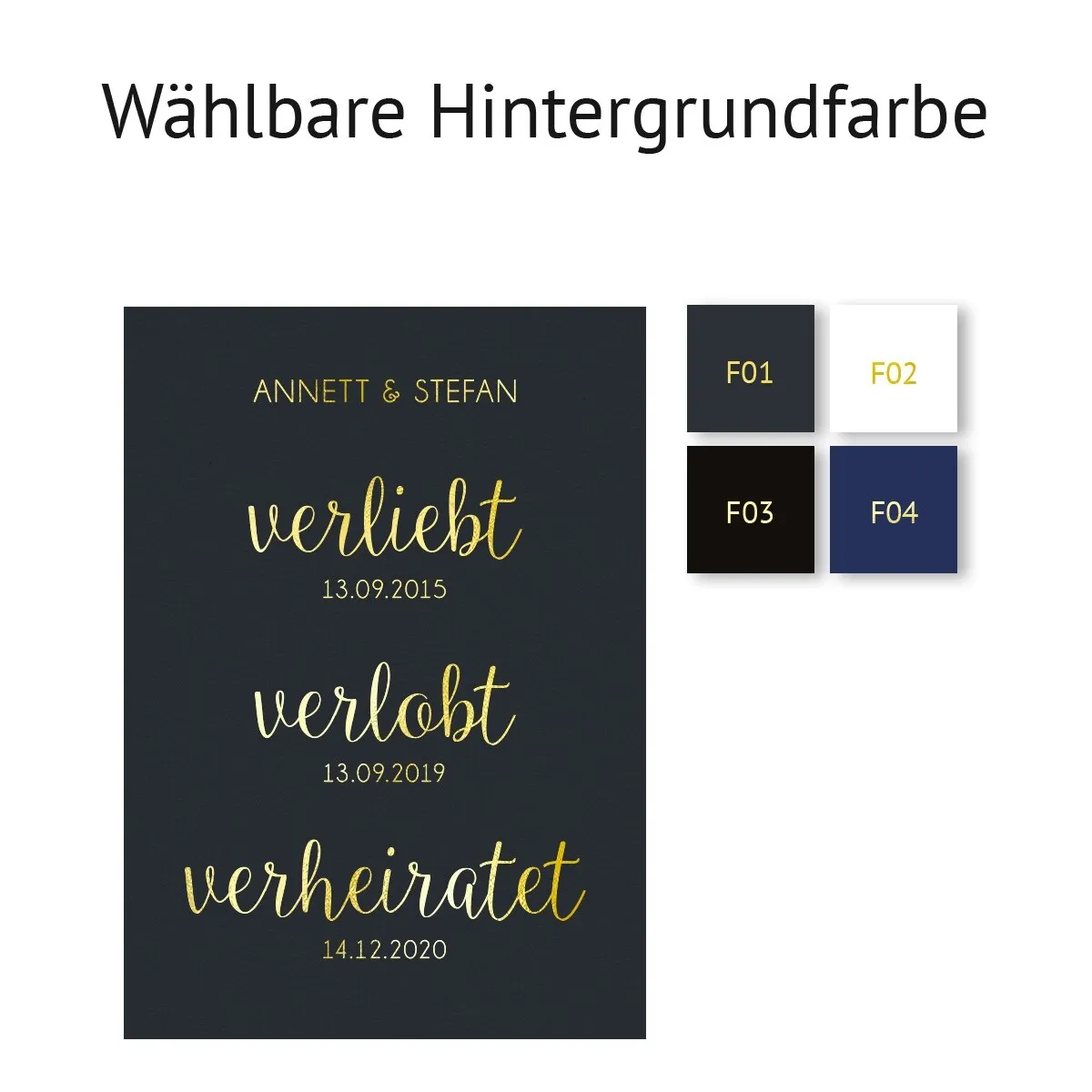 Personalisiertes Kunstdruck Poster mit Heißfolienprägung - Verlobt