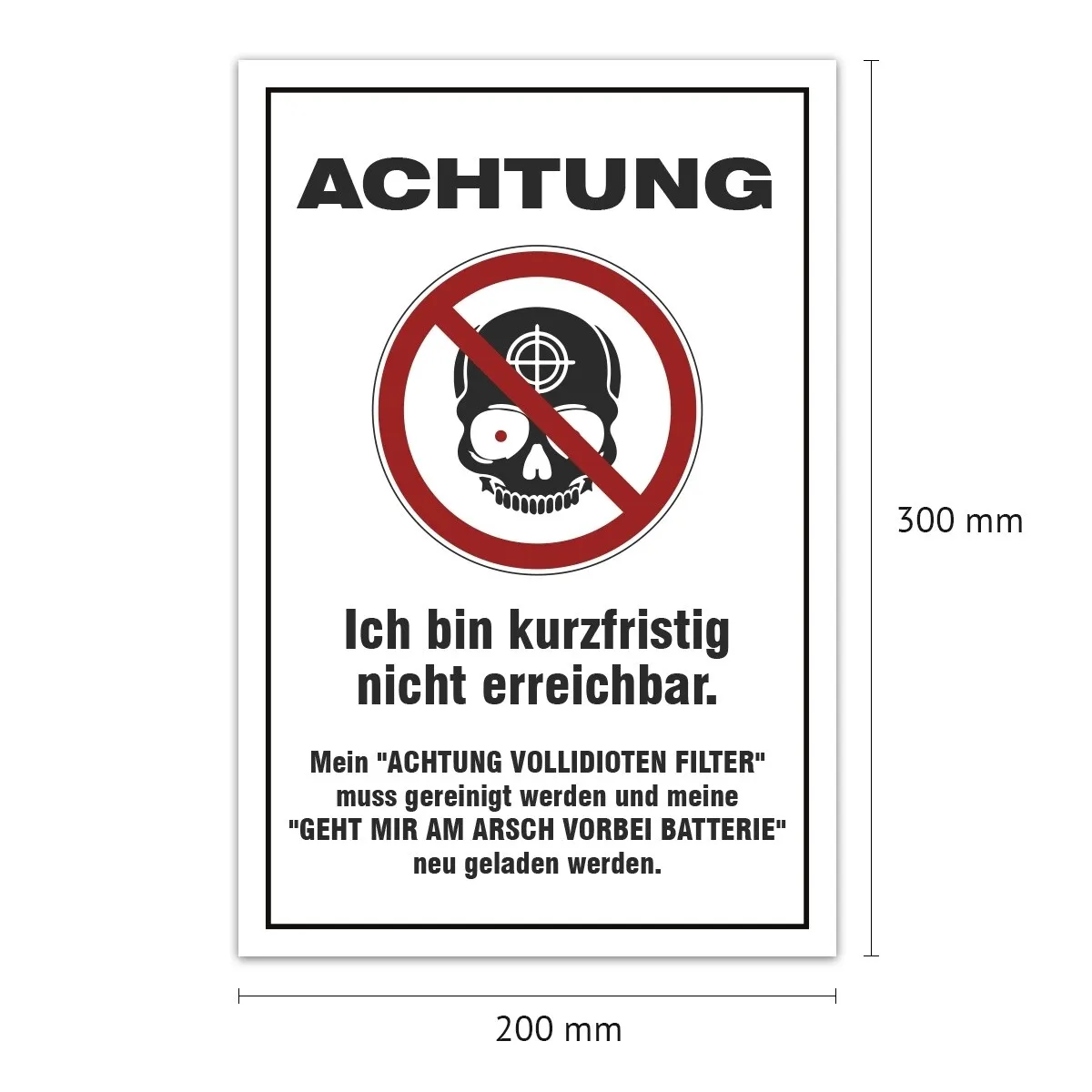 Aluverbund Schild witzig - Kurzfristig nicht erreichbar