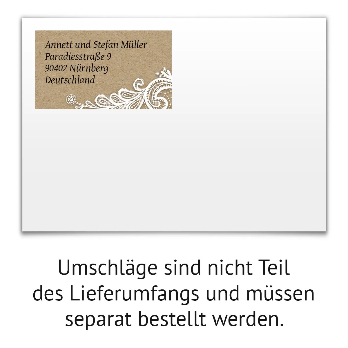 Hochzeit Absenderaufkleber - Rustikal Kraftpapier