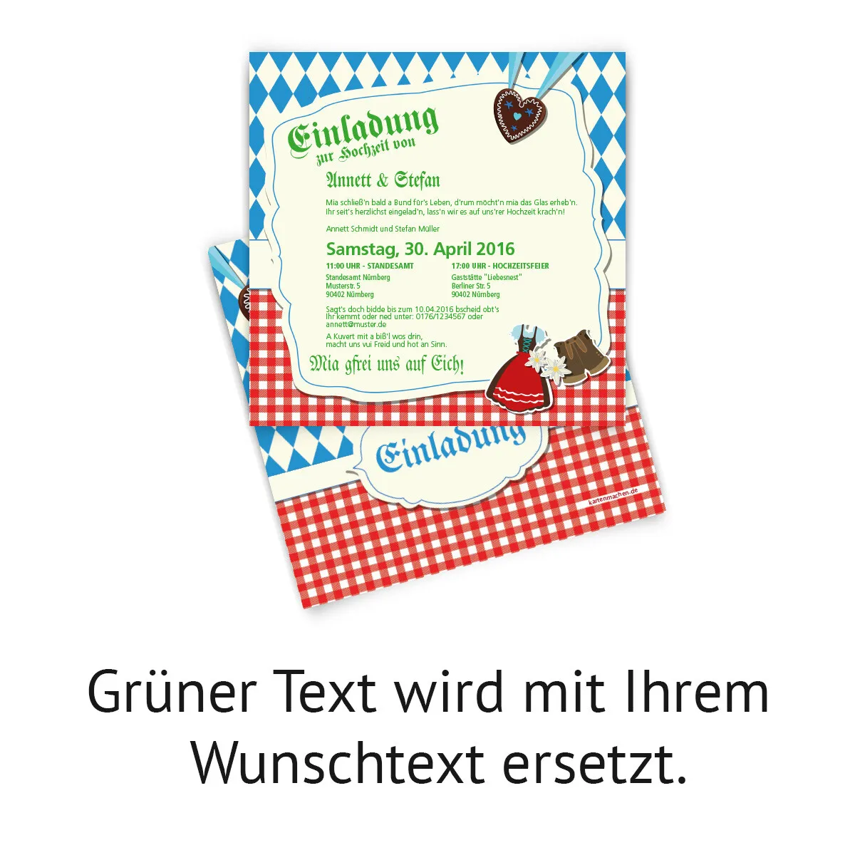 Hochzeitseinladungen zum bayrischen Oktoberfest