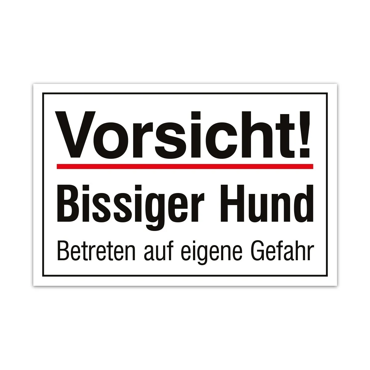 Aluverbund Schild - Bissiger Hund