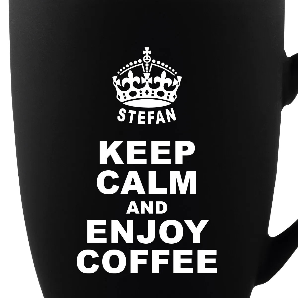 Tasse 300 ml Keramik gummiert Schwarz - Keep Calm