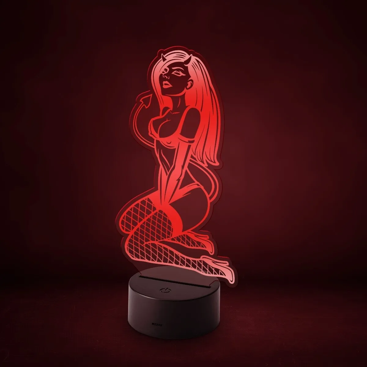 Acrylglasschild LED-Lampe - Devil Girl