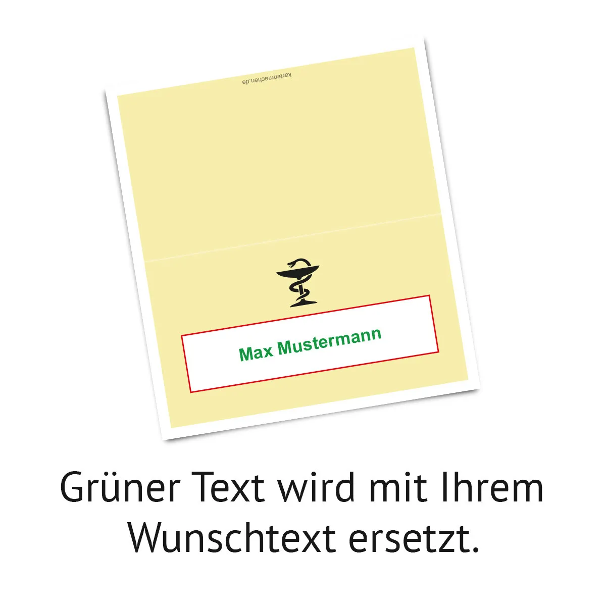 Tischkarten zum Geburtstag - Krankschreibung - Gelb