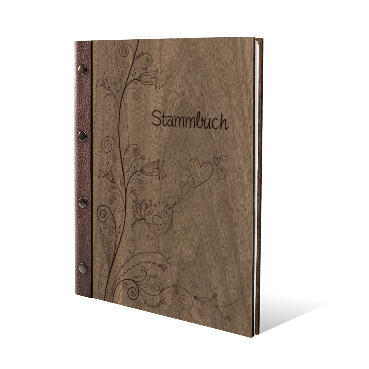 Stammbuch Nussbaum Holz Stammbuchformat - Liebesbaum