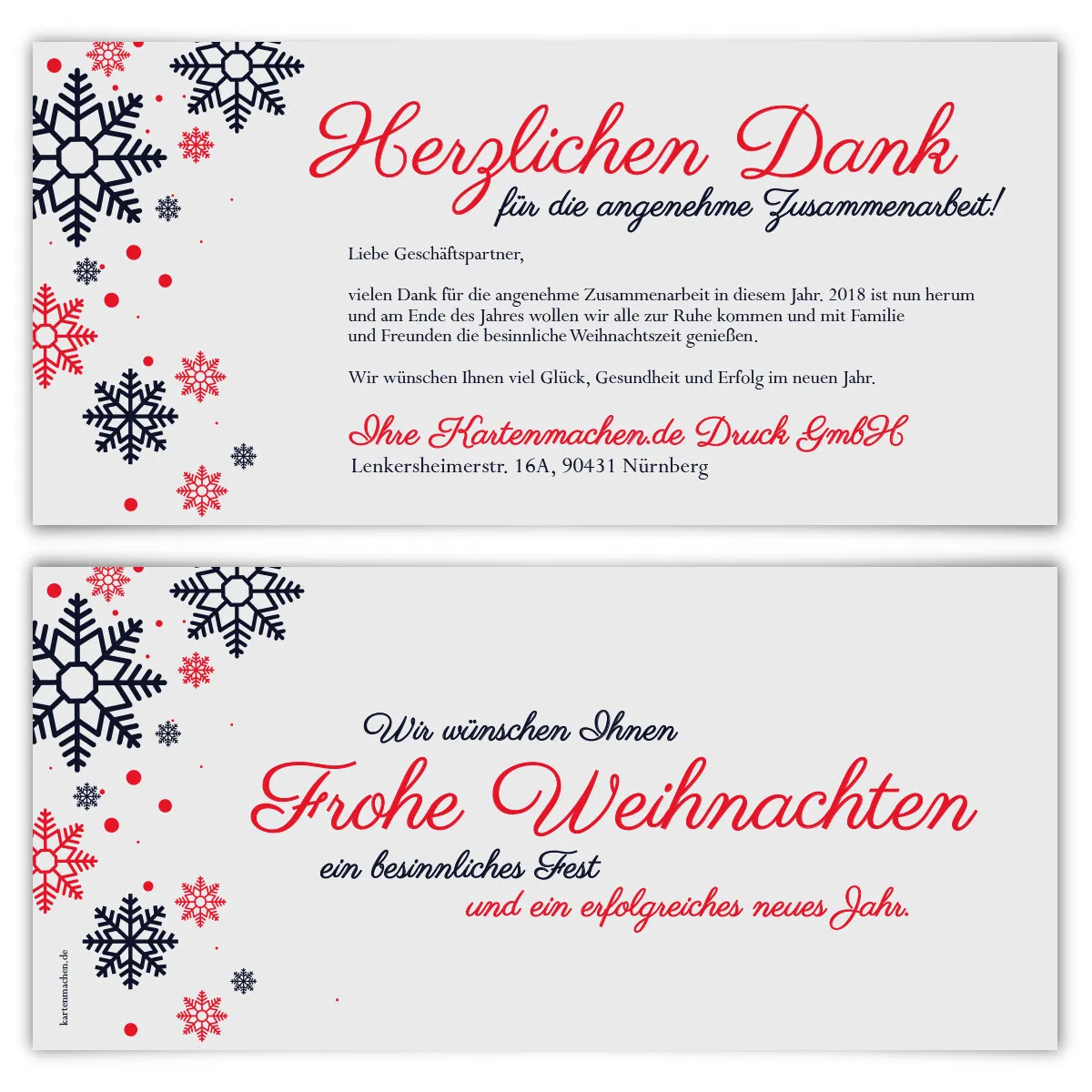 Firmen Weihnachtskarten - Eiskristalle