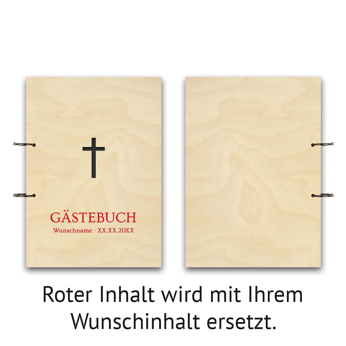 Personalisiertes Fotoalbum Kondolenzbuch A4 - Kreuz