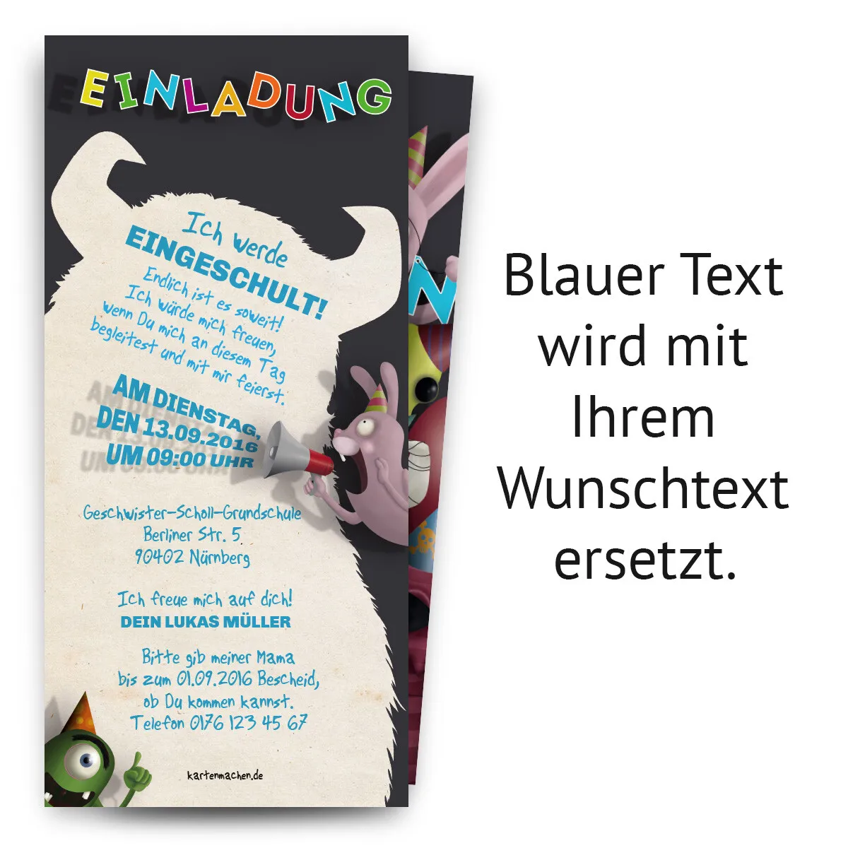 Einladung zur Einschulung - Monster