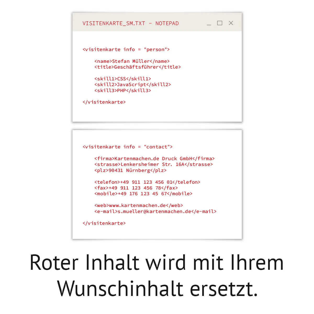 Visitenkarten - Programmierer