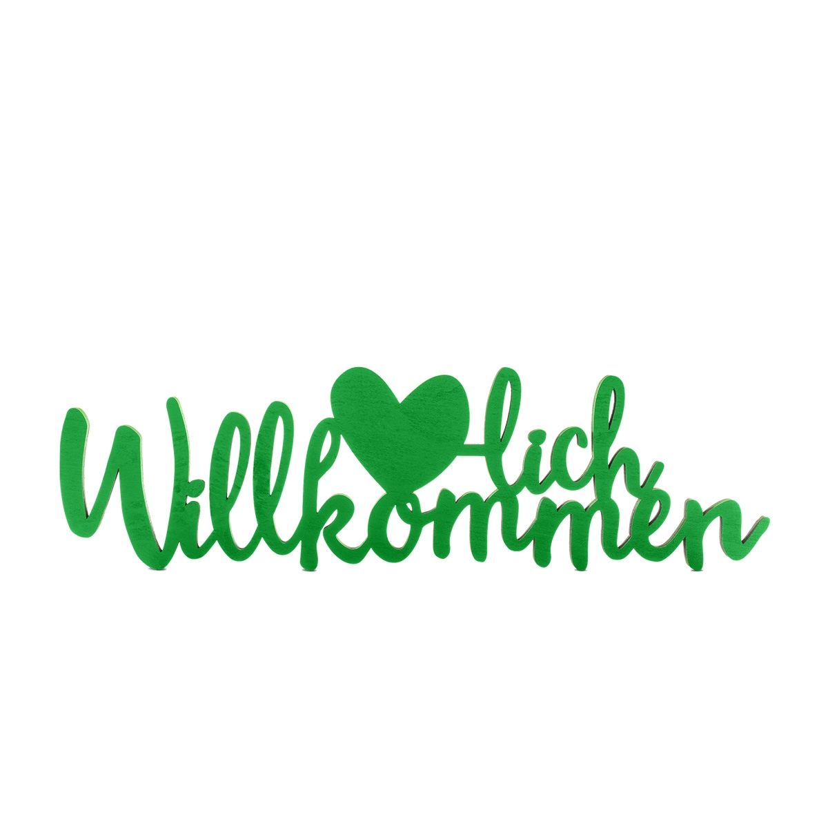 Holz Schriftzug Deko - Willkommen