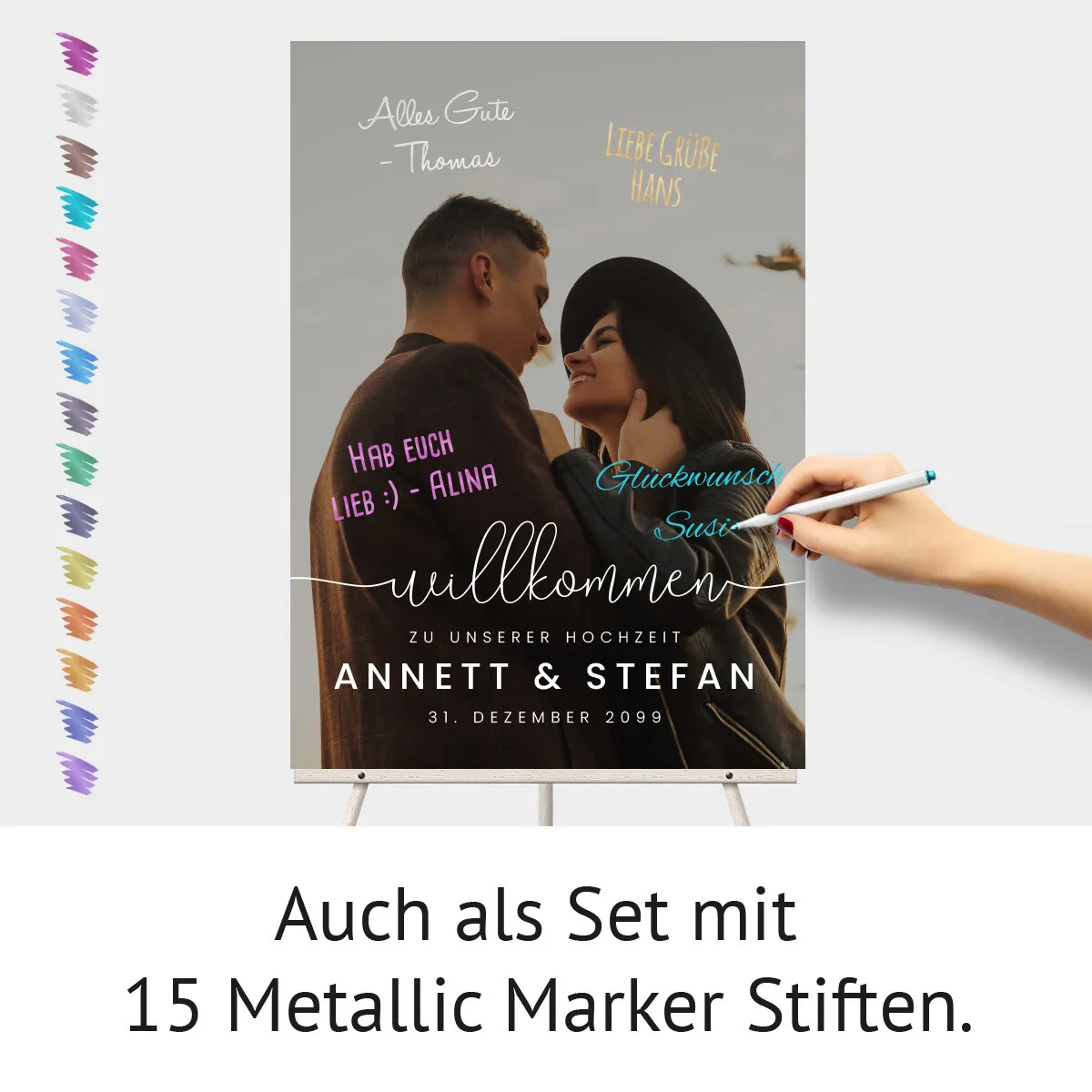 Personalisiertes Foto Willkommensschild zur Hochzeit - Minimalistisch