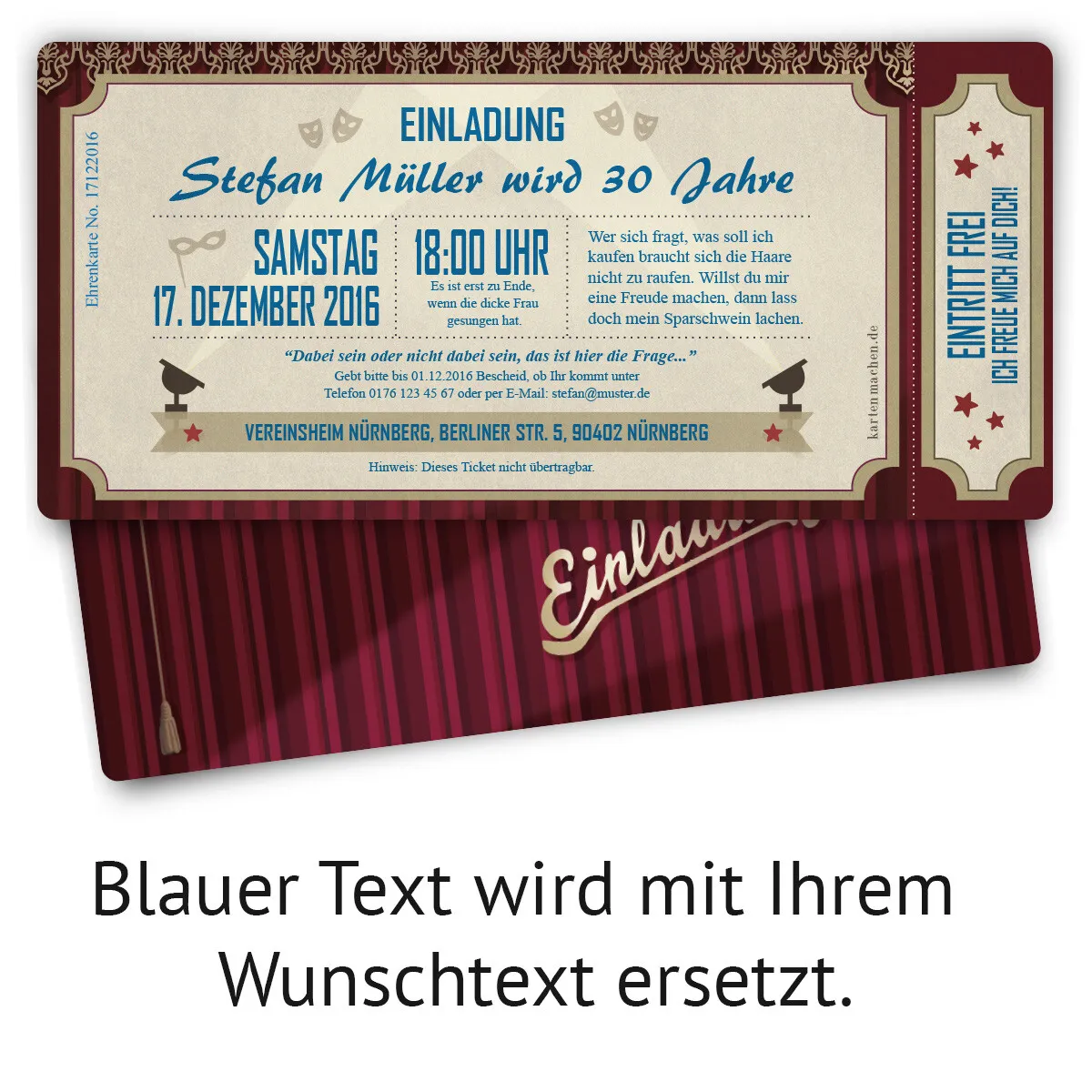 Einladungen - Theaterkarten