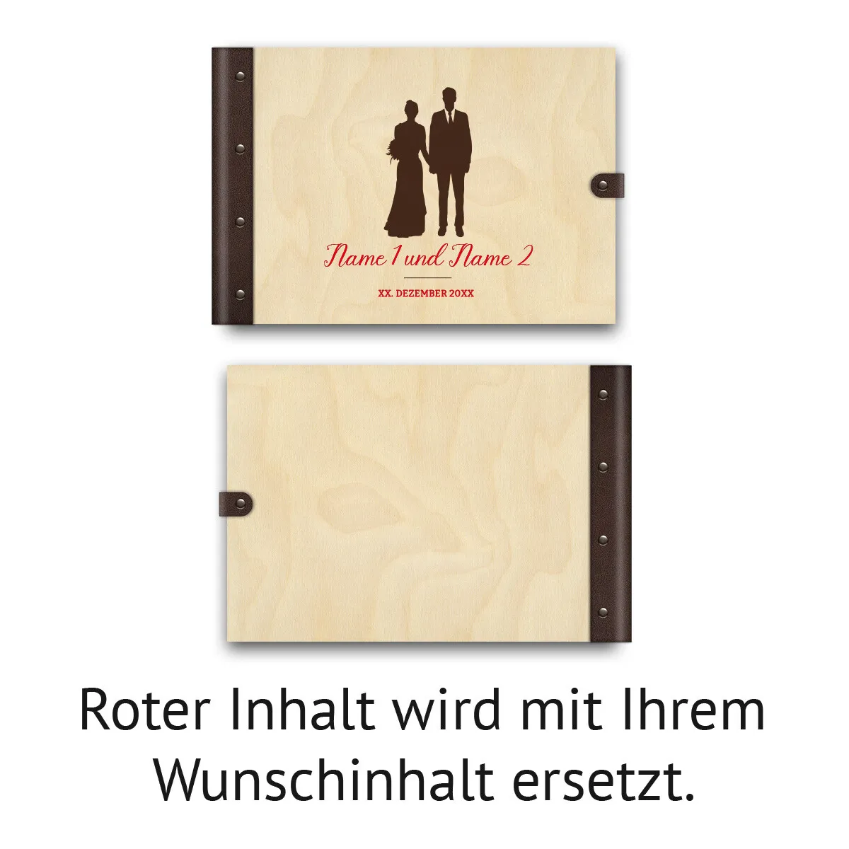 Personalisiertes Hochzeit Gästebuch A4 - Brautpaar