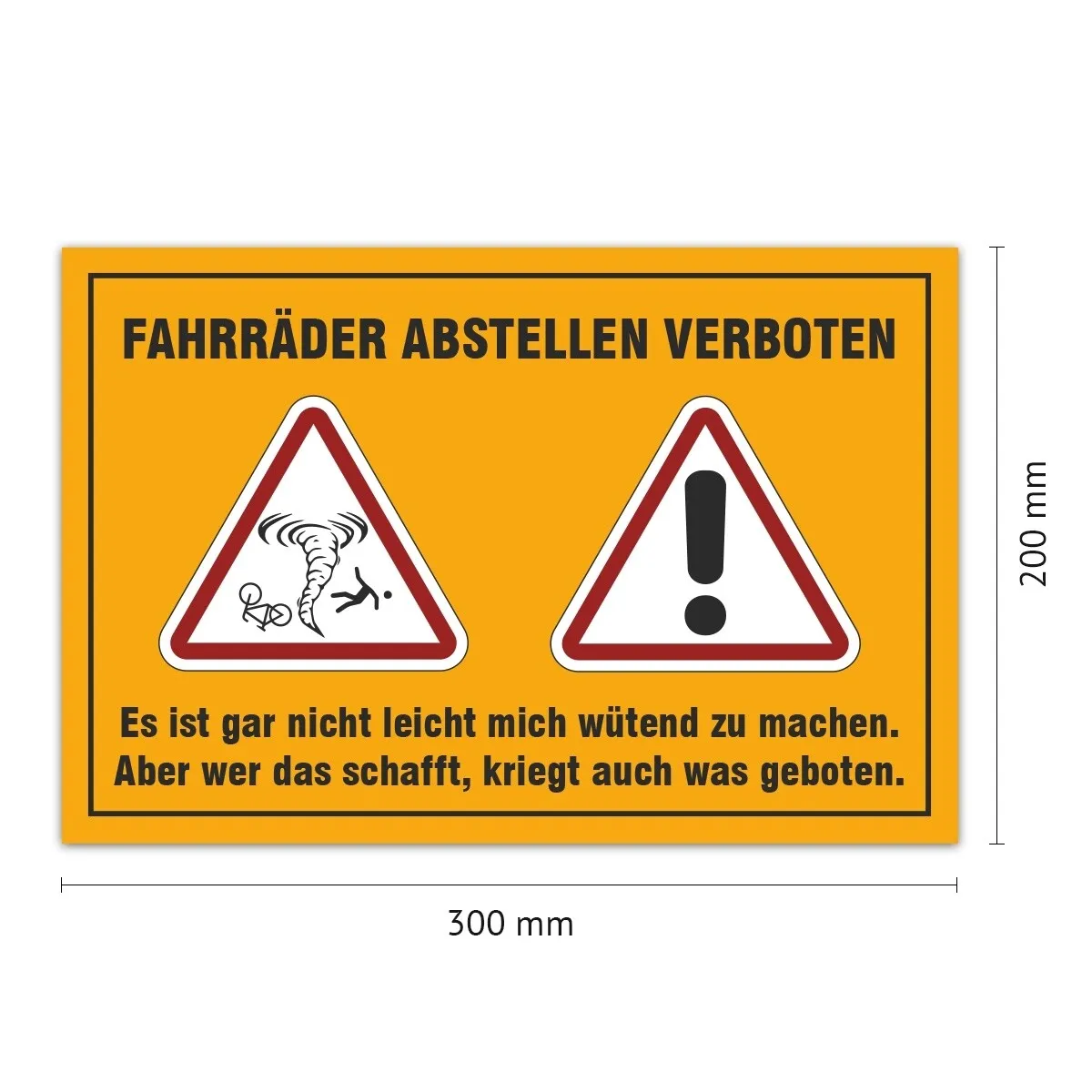 Aluverbund Schild witzig - Fahrräder abstellen witzig