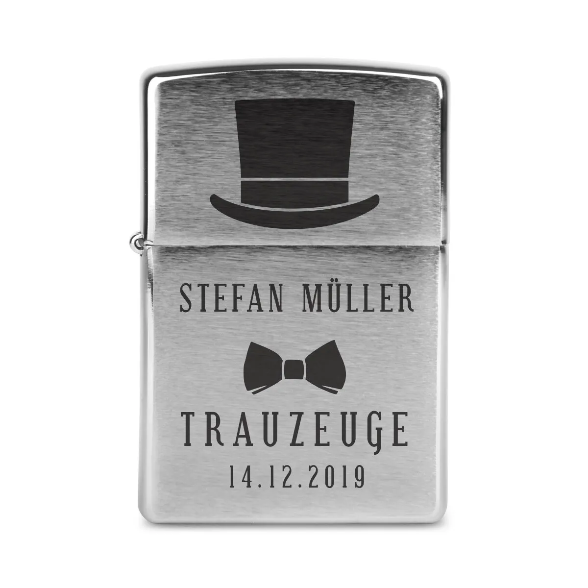 Zippo Sturmfeuerzeug Chrom - Trauzeuge