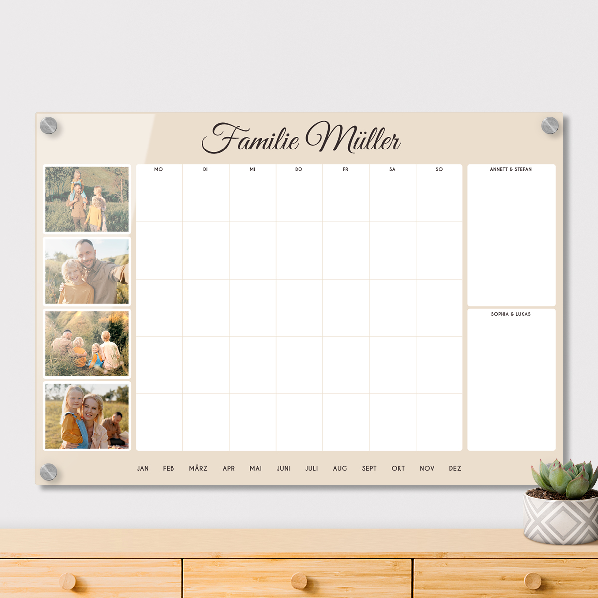 Personalisierter Acrylglas Foto Kalender - Monatskalender