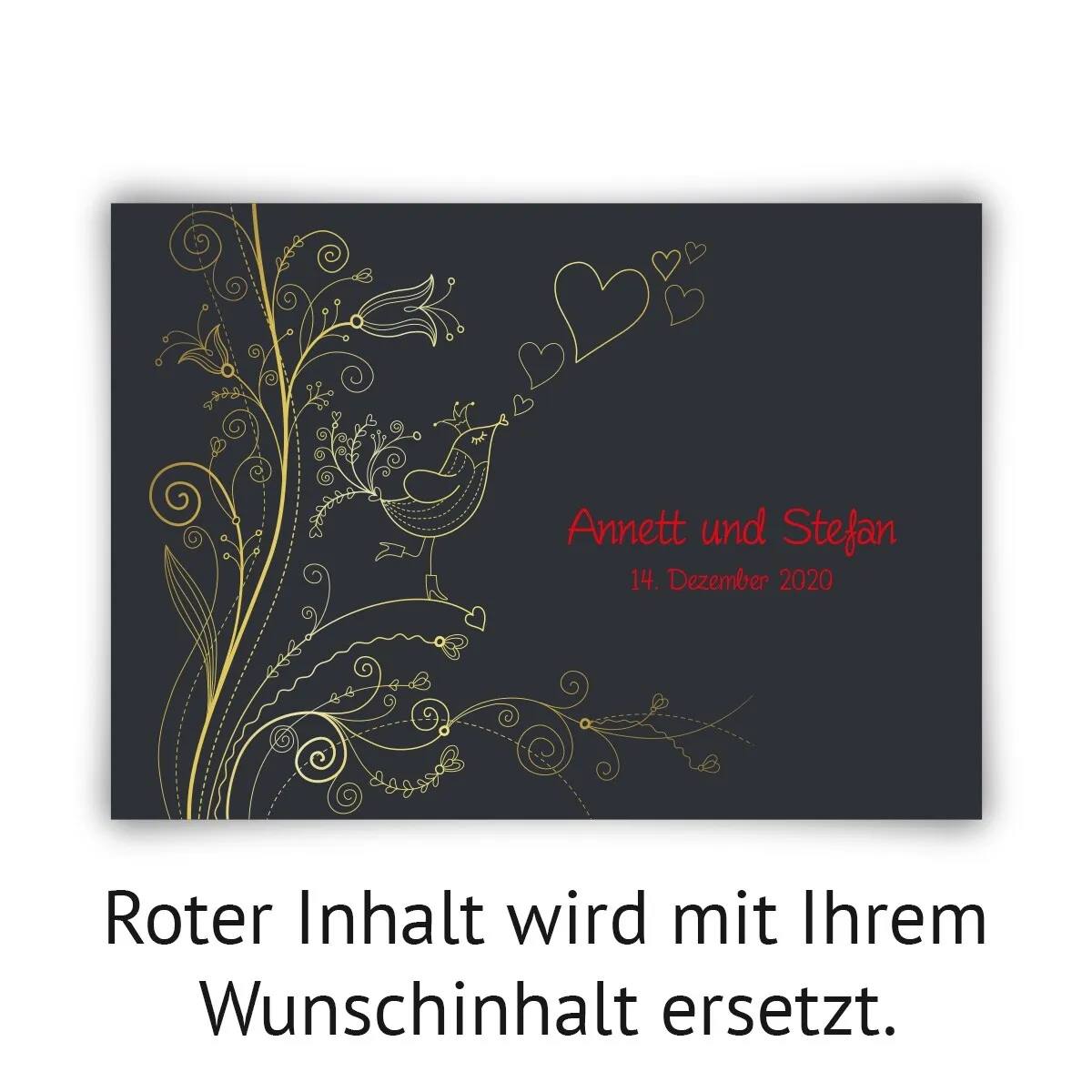 Personalisiertes Kunstdruck Poster mit Heißfolienprägung - Liebesbaum