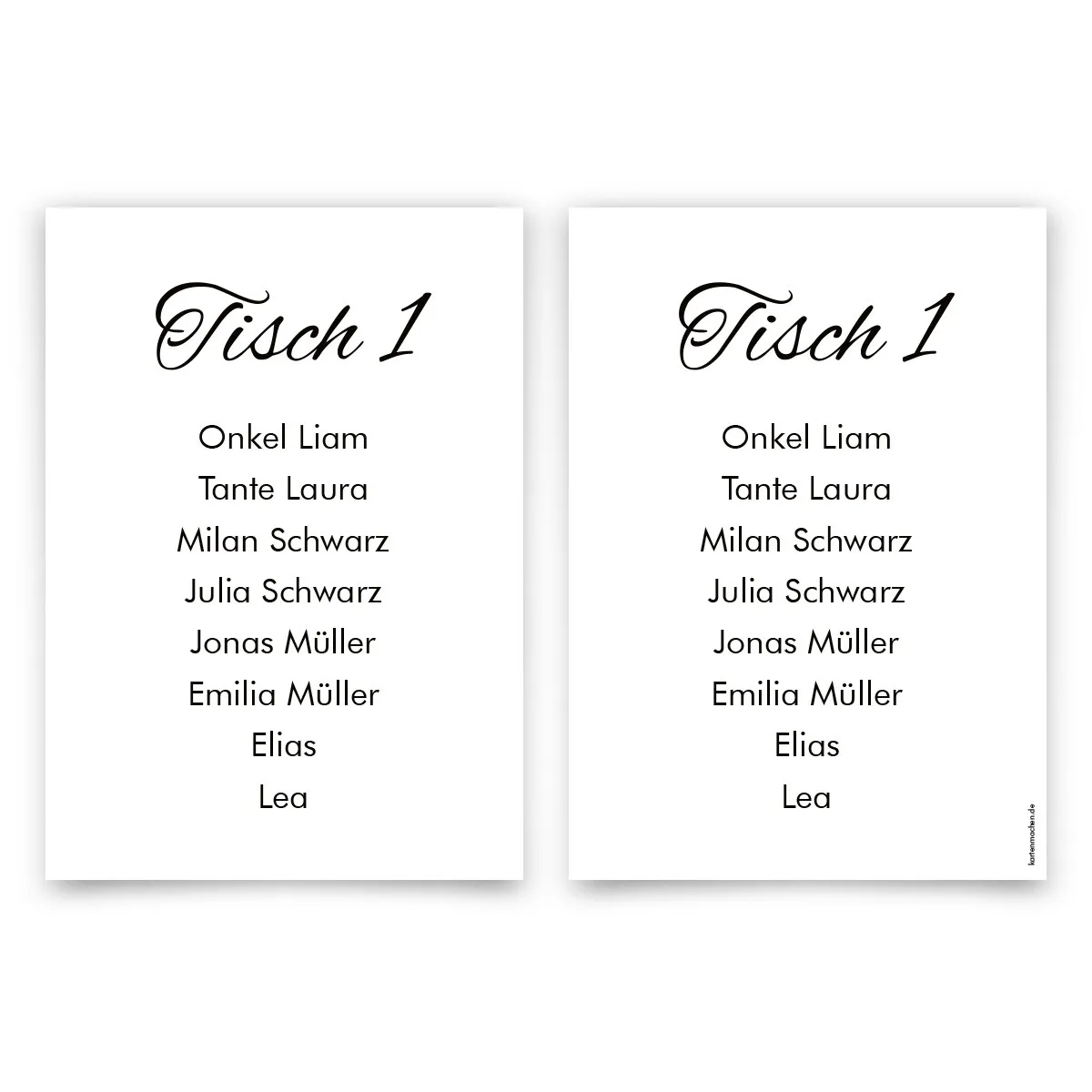 Hochzeit Tisch Sitzplan - Black and White