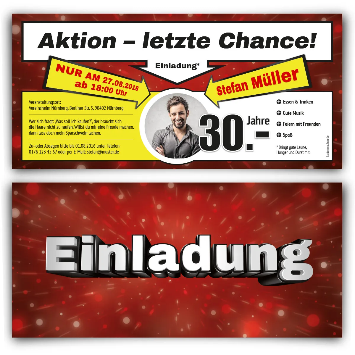 Einladungskarten als Prospekt Sonderangebot