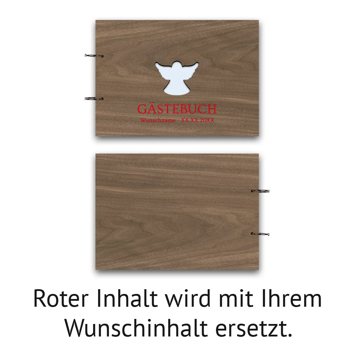 Personalisiertes Gästebuch Kondolenzbuch A4 - Engel