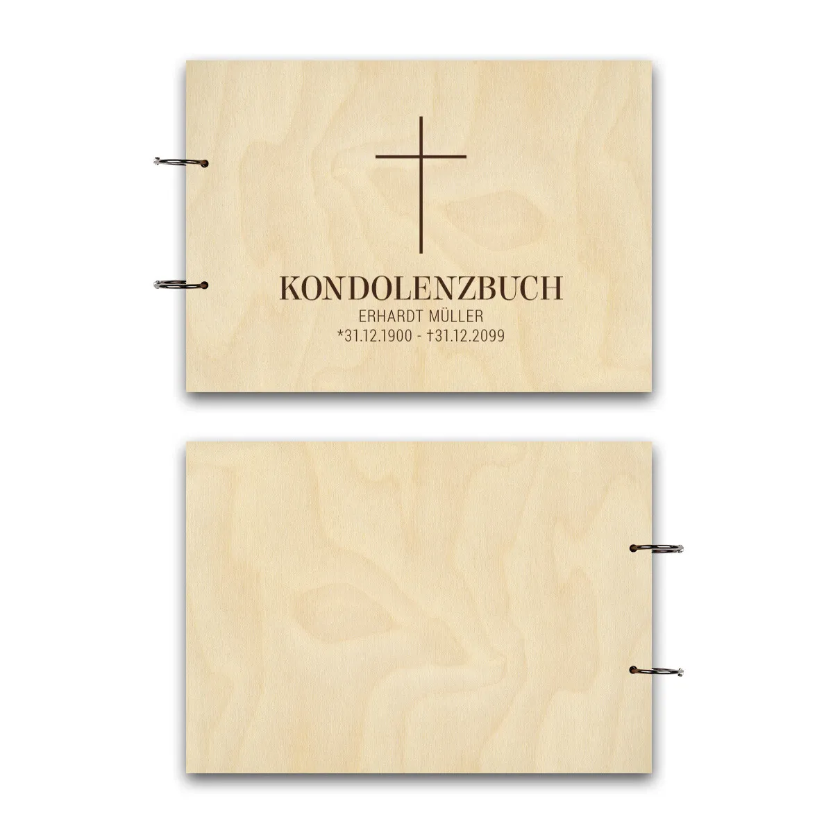 Personalisiertes Kondolenzbuch A4 - Kreuz