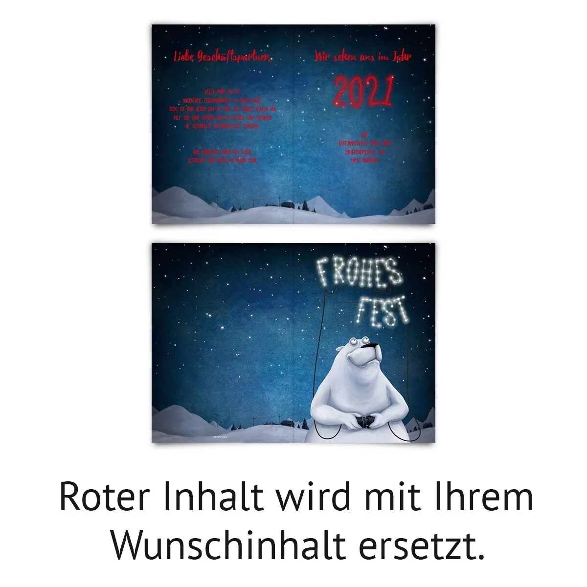 Firmen Weihnachtskarten - Eisbär