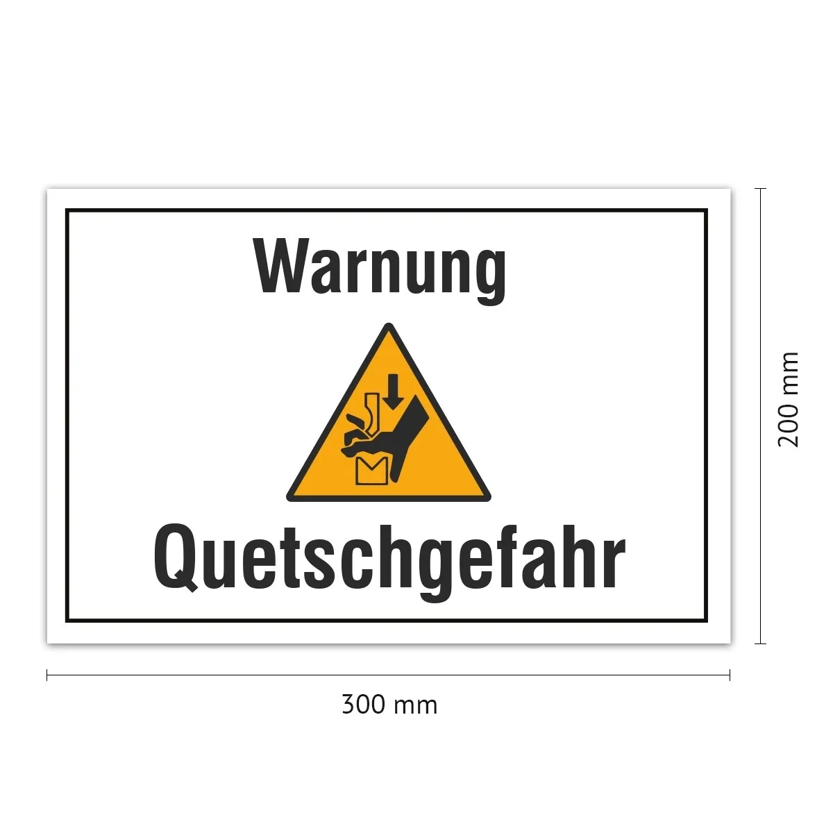 Aluverbund Schild - Quetschgefahr