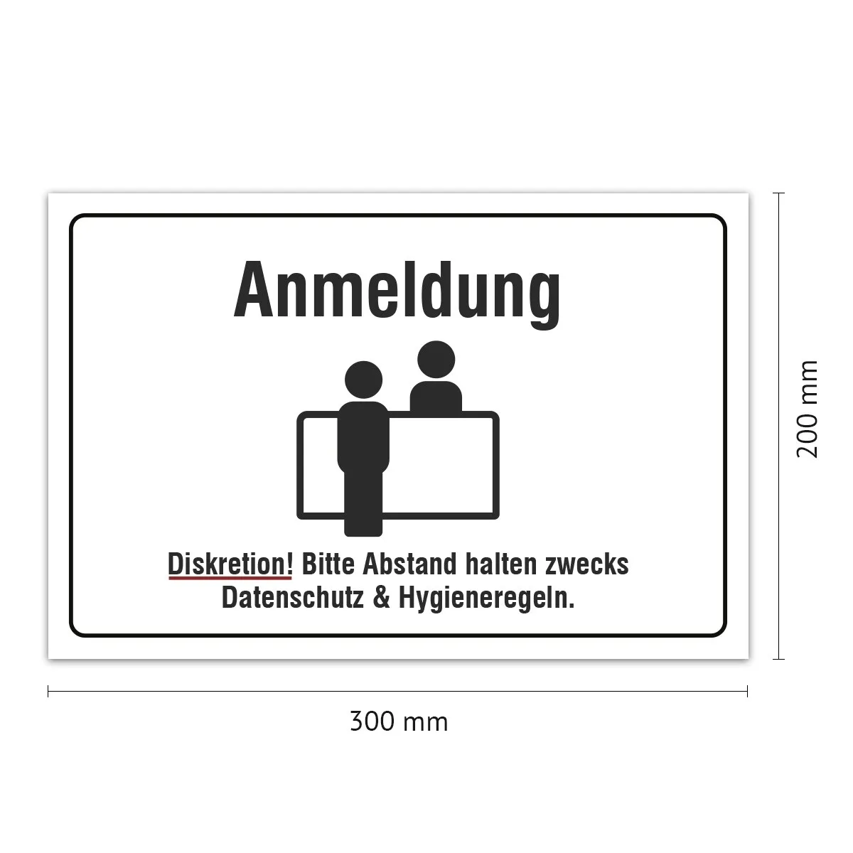 Aluverbund Schild - Anmeldung