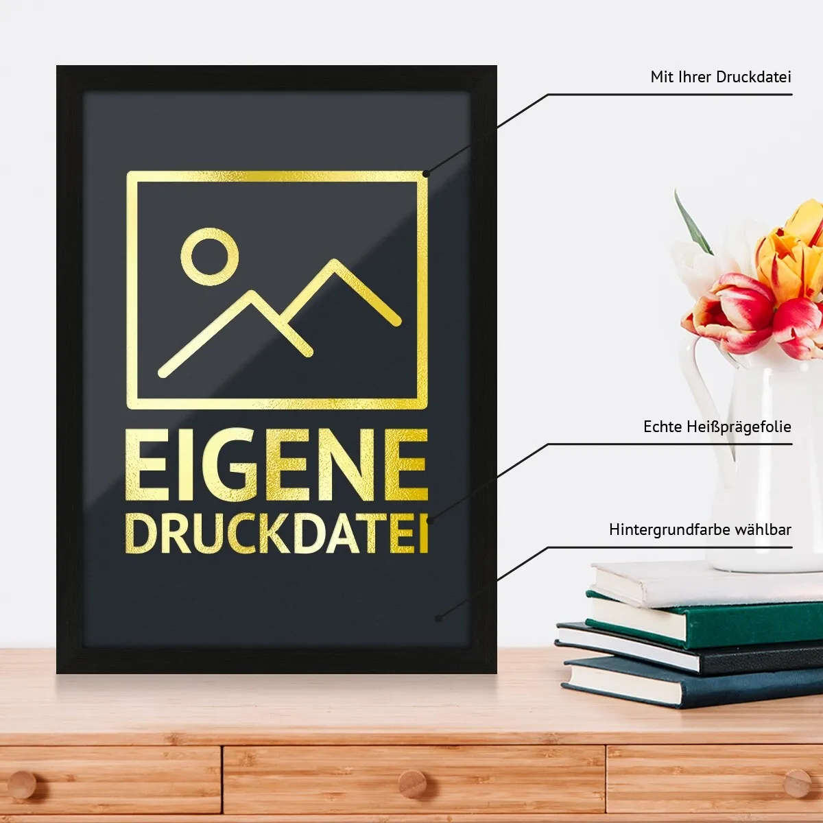 Personalisiertes Kunstdruck Poster mit Heißfolienprägung - Eigene Druckdatei hoch