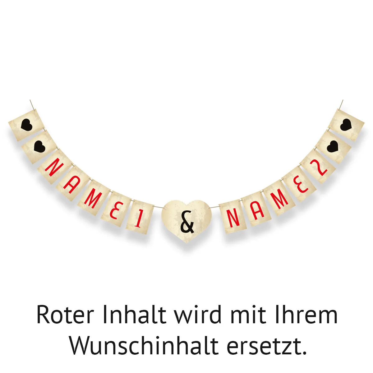 Hochzeit Wimpelkette - Vintage