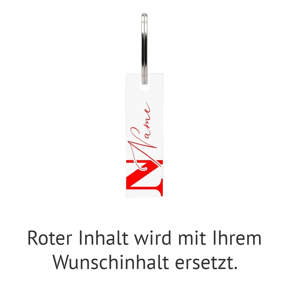 Personalisierter Acrylglas Rechteck Schlüsselanhänger - Elegante Initialen