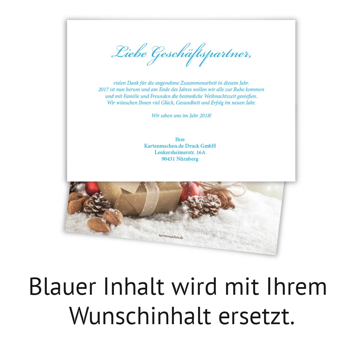 Firmen Weihnachtskarten - Eingeschneites Geschenk