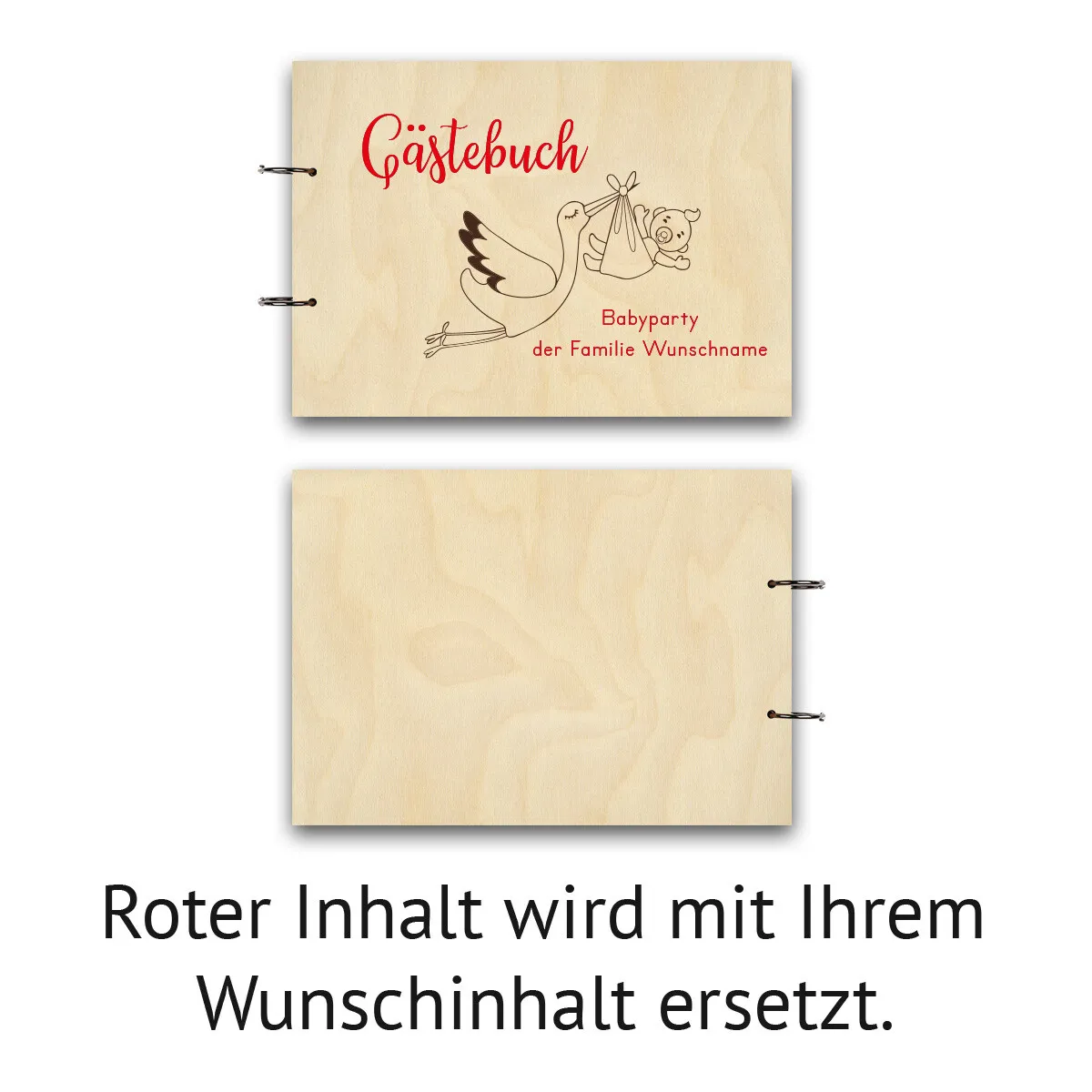 Personalisiertes Geburt Fotoalbum A4 - Storch