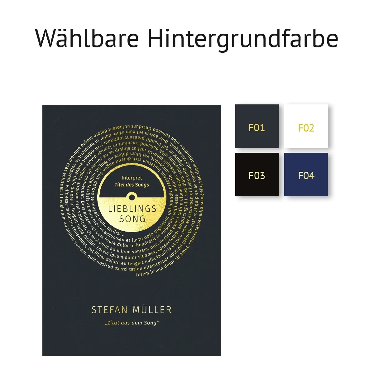 Personalisiertes Kunstdruck Poster mit Heißfolienprägung - Lieblingssong