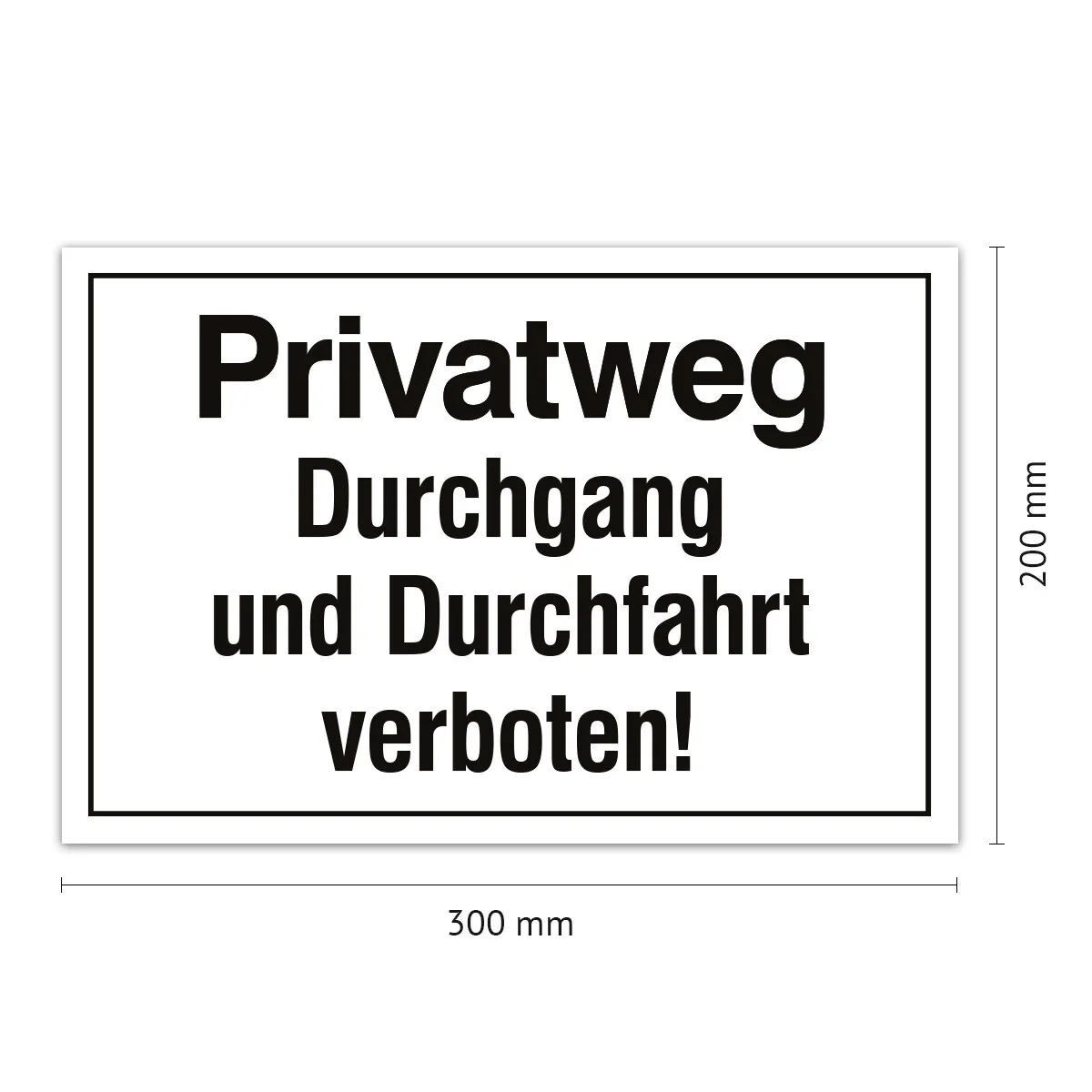 Aluverbund Schild - Privatweg