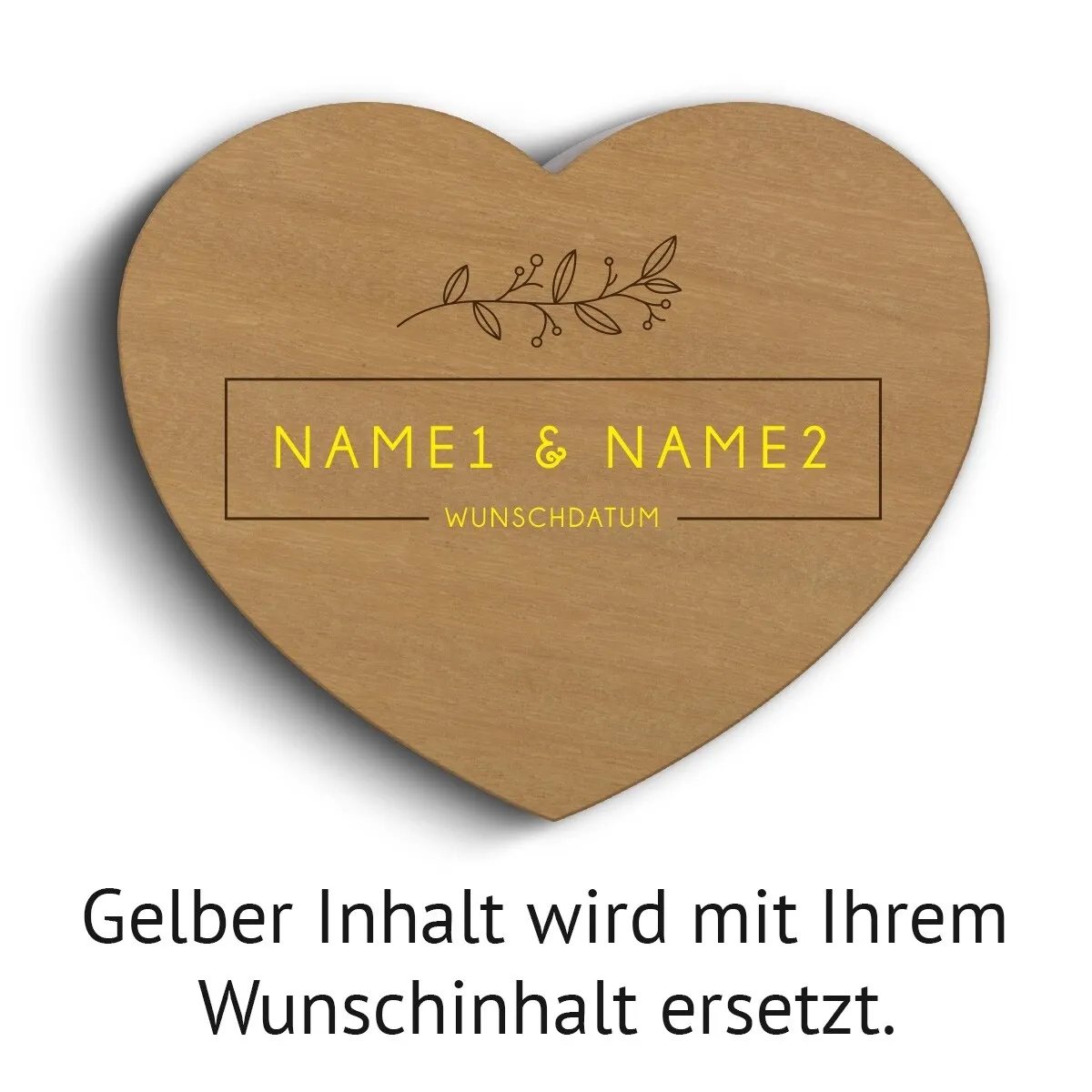 Hochzeit Herz Ringbox Garapa Holz - Namensbox