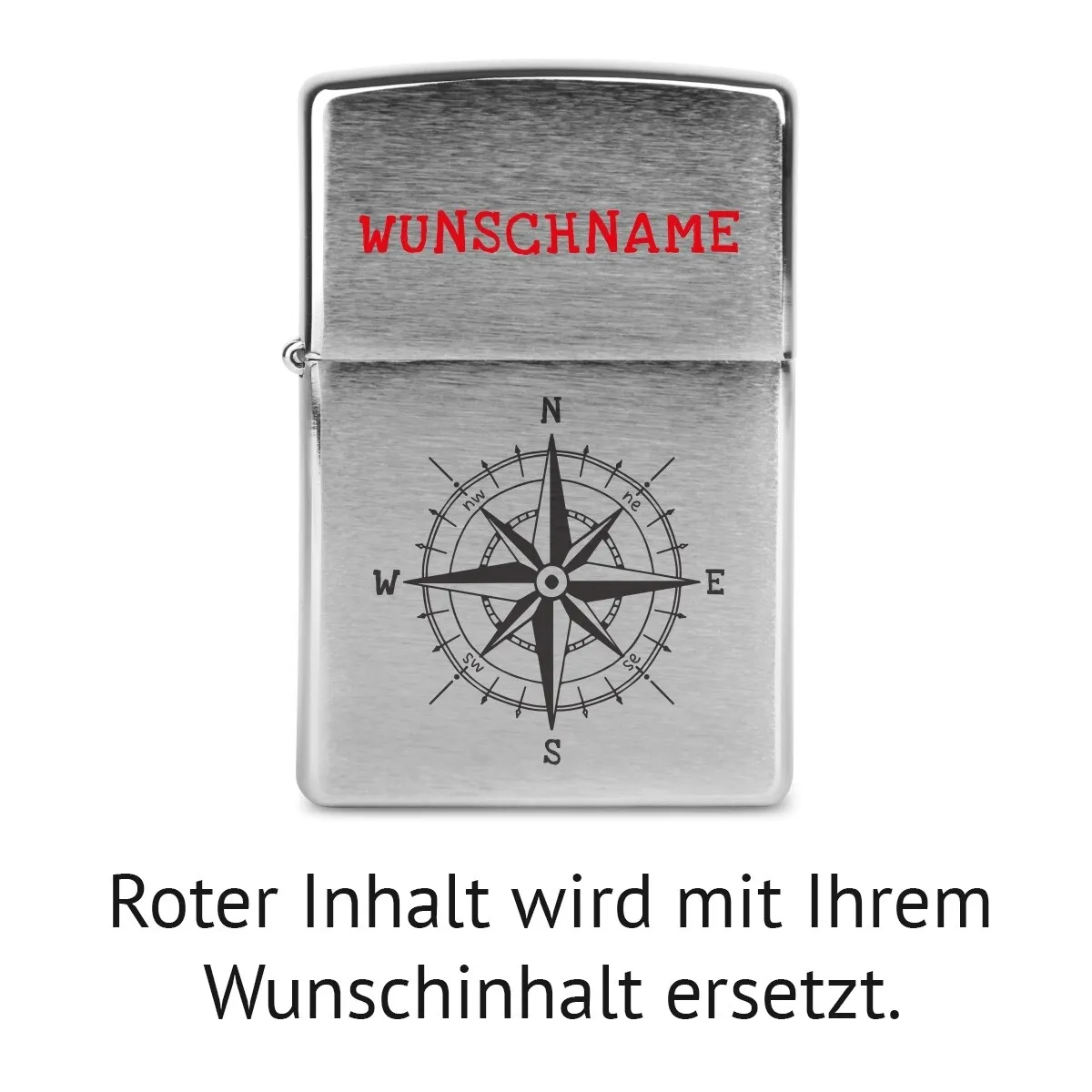 Zippo Sturmfeuerzeug Chrom - Kompass