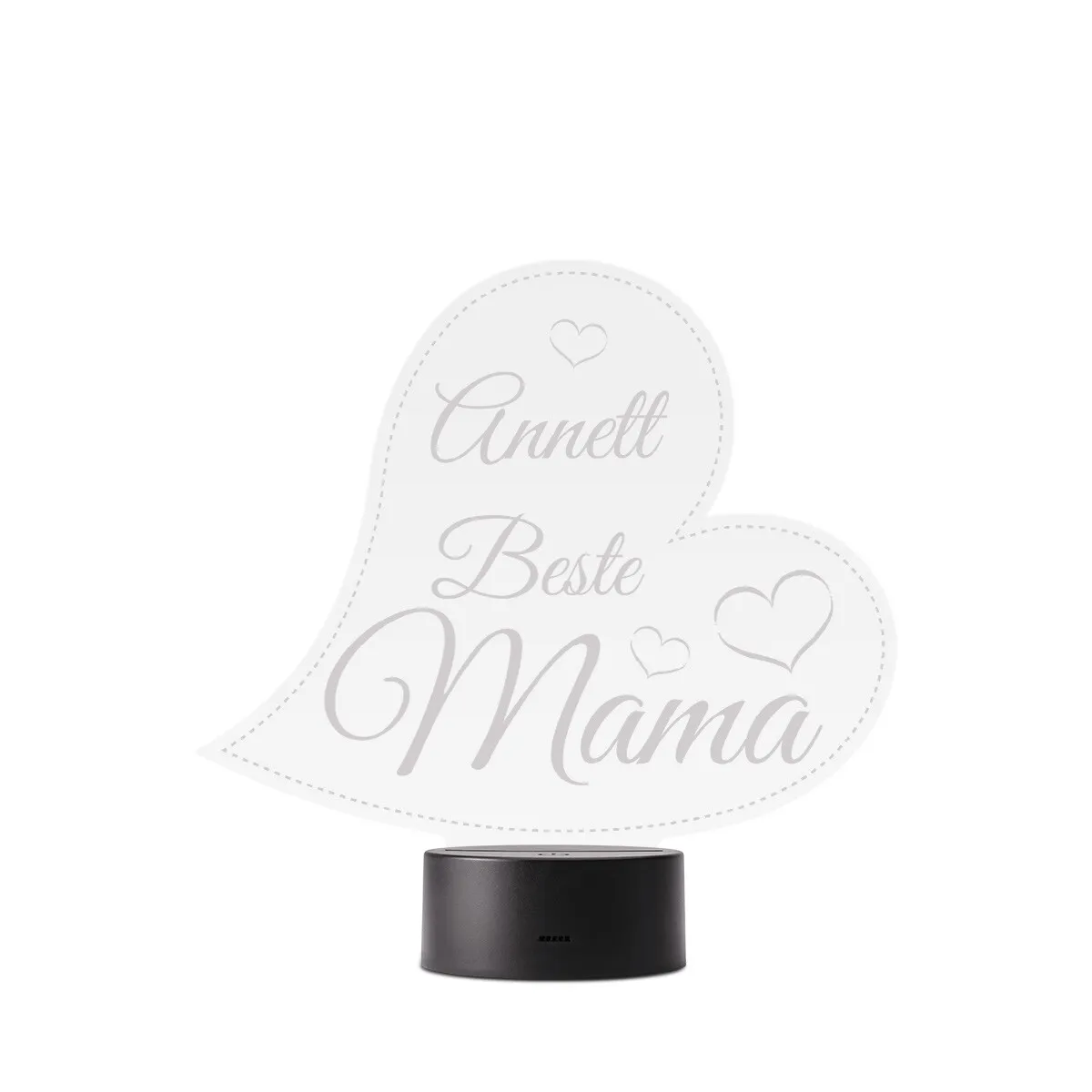 Acrylglasschild LED-Lampe personalisiert - Herz Beste Mama