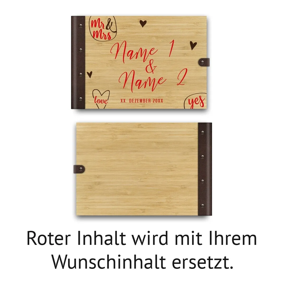 Personalisiertes Hochzeit Gästebuch A4 - Mr and Mrs Love